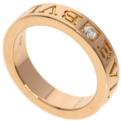 BVLGARI Double logo 1P Diamond Ring K18 Pink Gold Ladies [Used]
