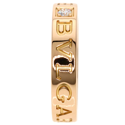 BVLGARI Double logo 1P Diamond Ring K18 Pink Gold Ladies [Used]