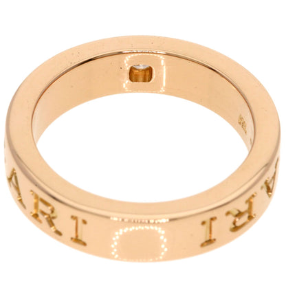 BVLGARI Double logo 1P Diamond Ring K18 Pink Gold Ladies [Used]