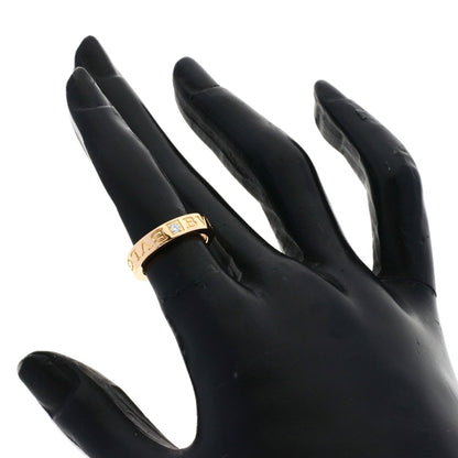 BVLGARI Double logo 1P Diamond Ring K18 Pink Gold Ladies [Used]
