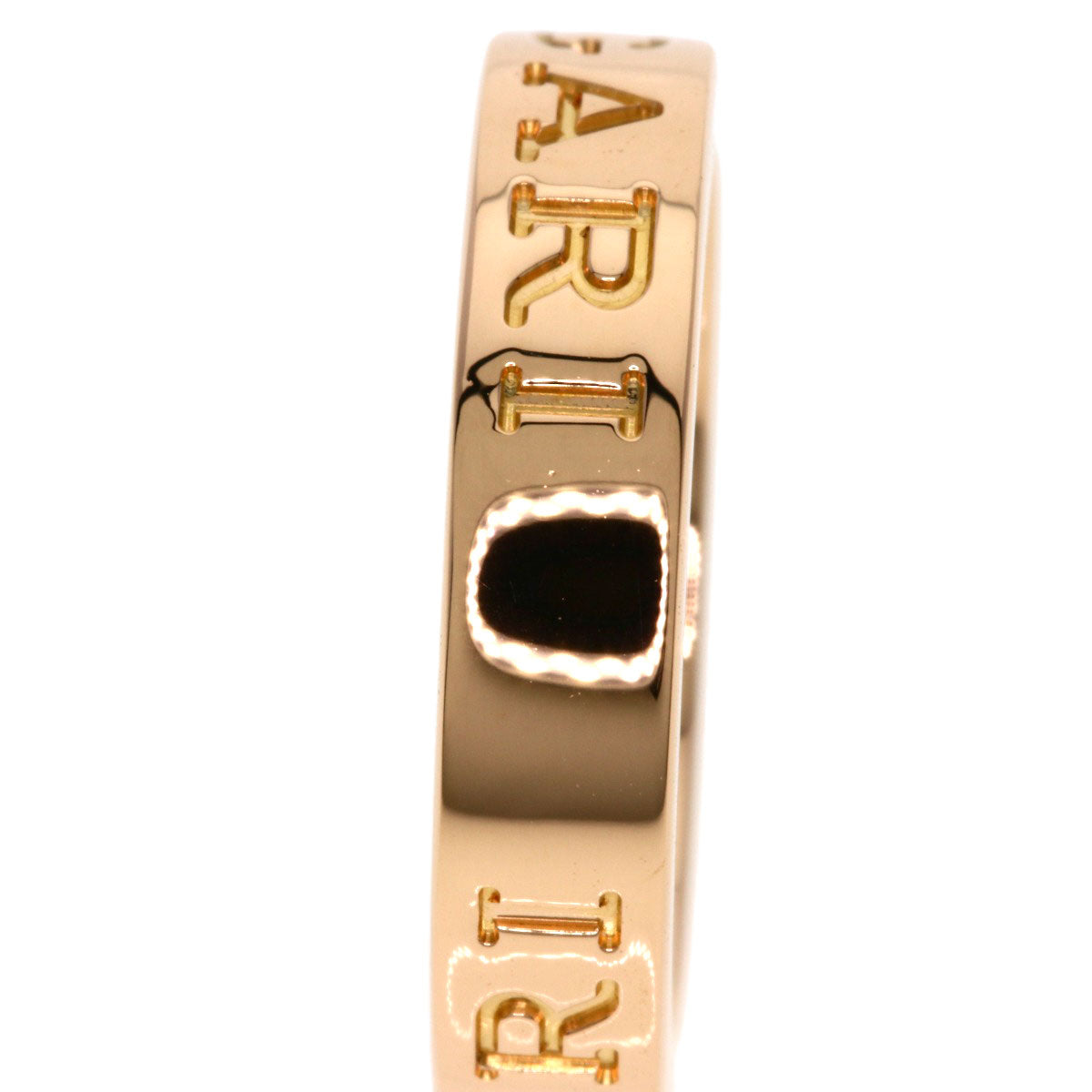 BVLGARI Double logo 1P Diamond Ring K18 Pink Gold Ladies [Used]
