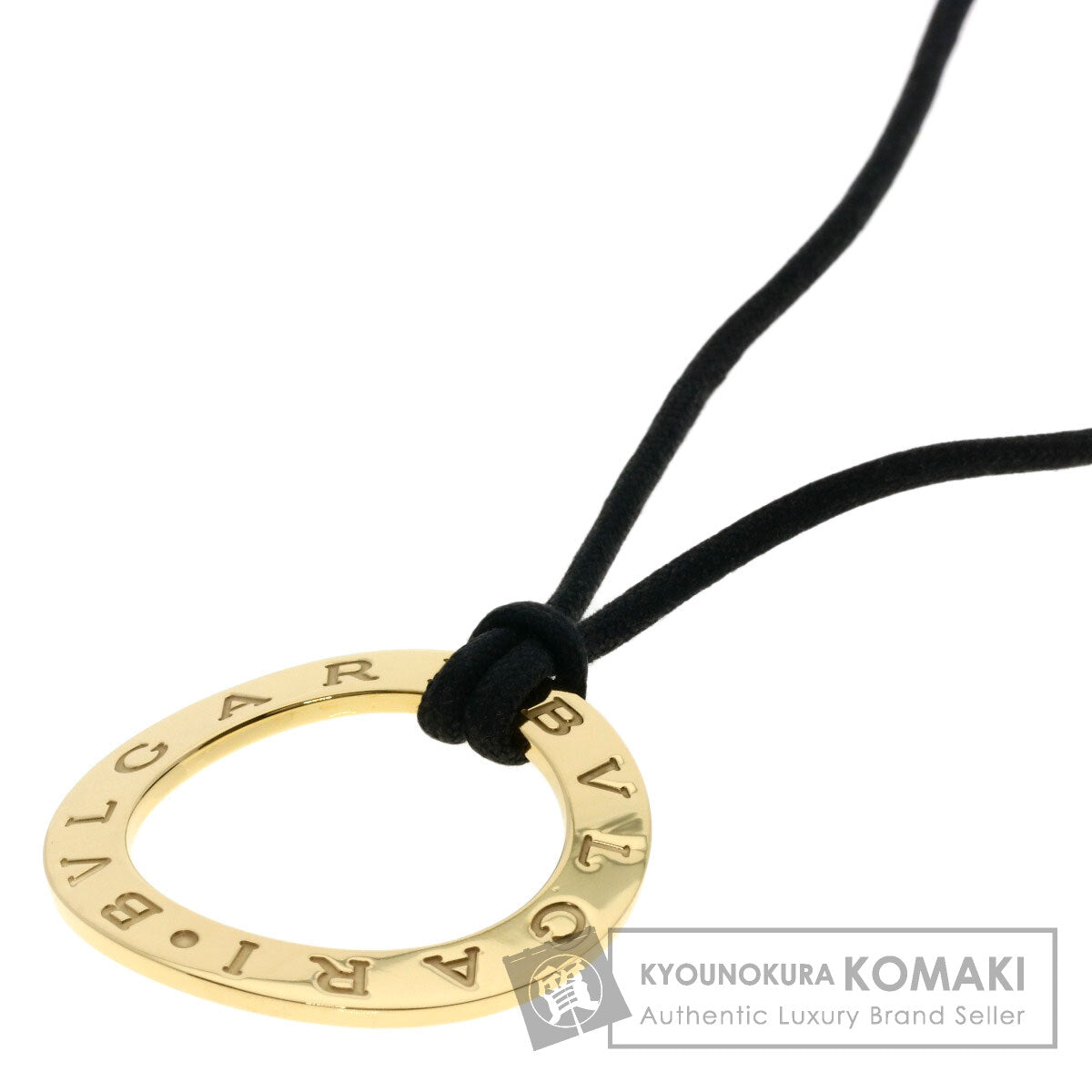 BVLGARI Logo circle Necklace K18 Yellow Gold Ladies [Used]