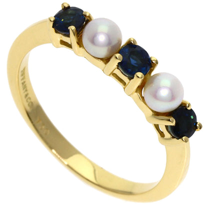 TIFFANY&Co. Baby Pearl Sapphire Ring K18 Yellow Gold Ladies [Used]