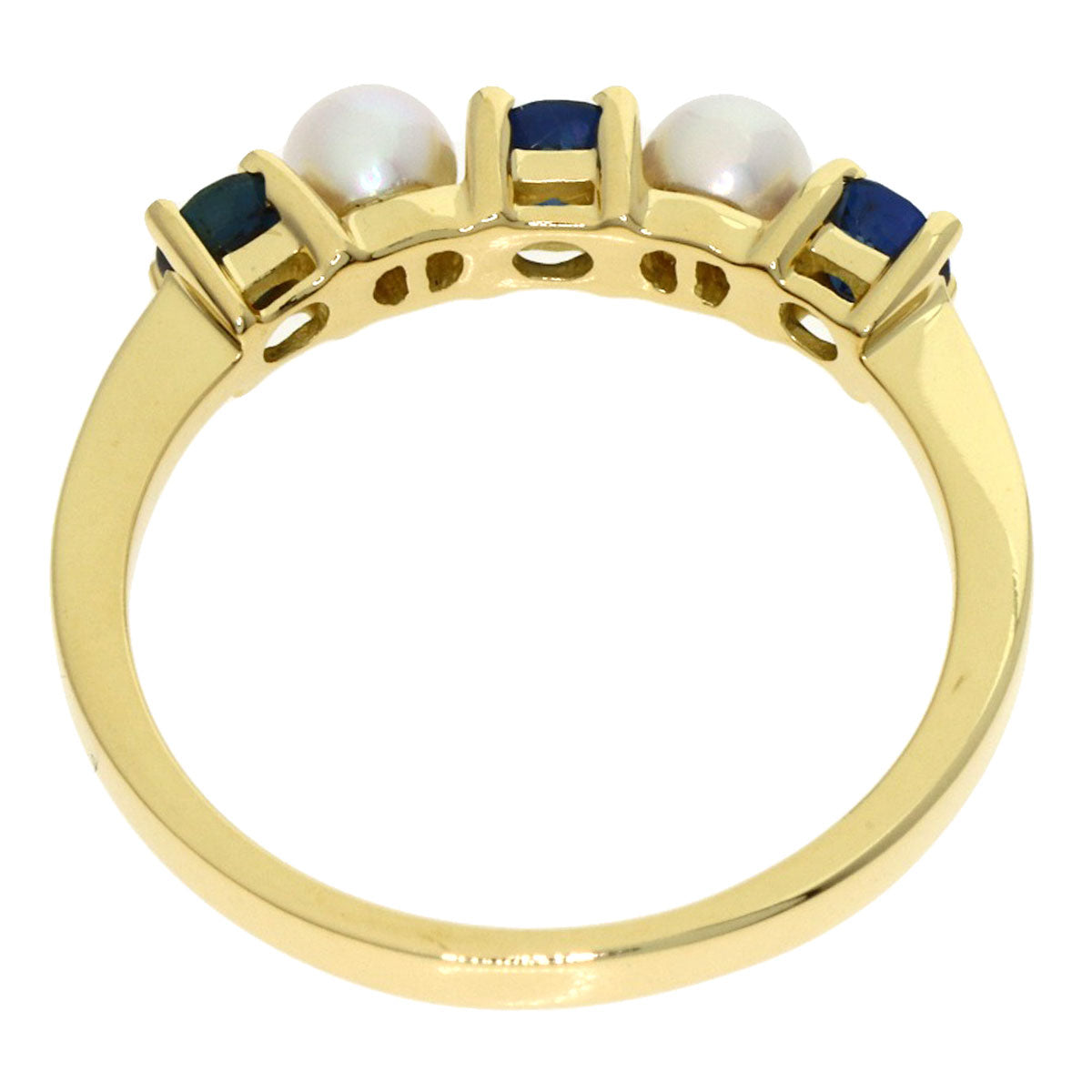 TIFFANY&Co. Baby Pearl Sapphire Ring K18 Yellow Gold Ladies [Used]