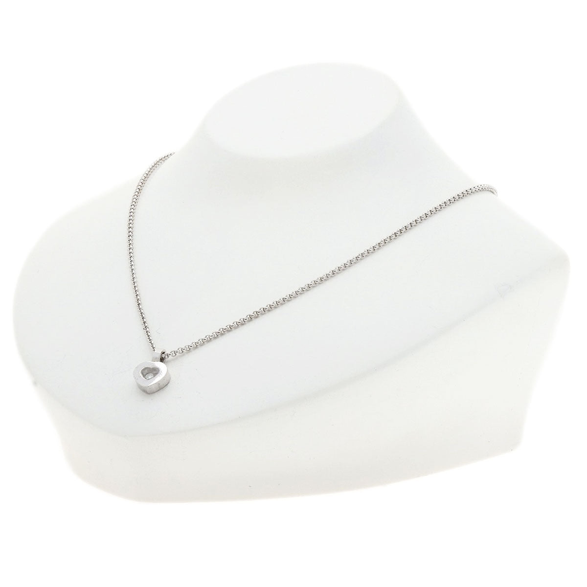 Chopard Heart 1P Happy diamond Necklace K18 White Gold Ladies [Used]