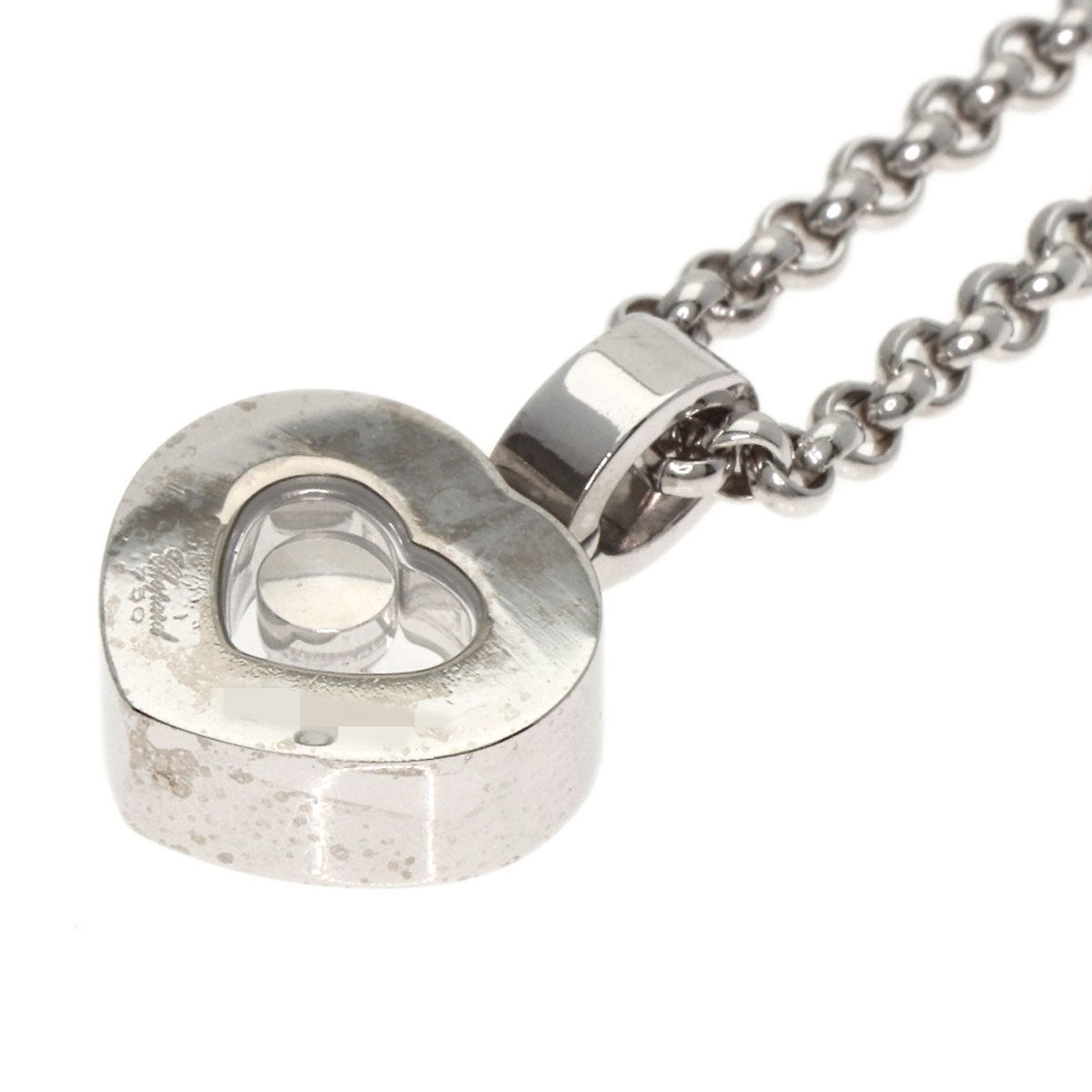 Chopard Heart 1P Happy diamond Necklace K18 White Gold Ladies [Used]