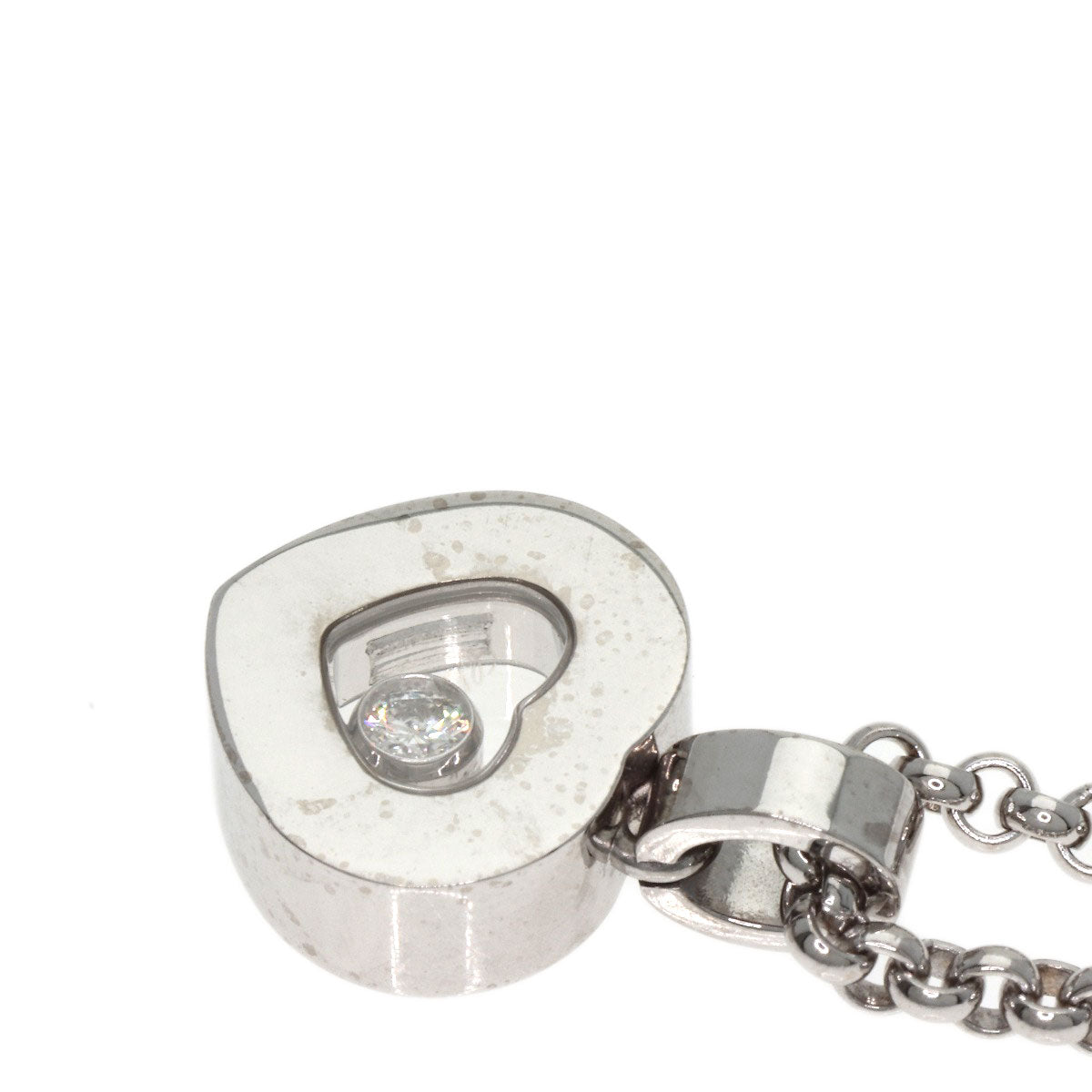 Chopard Heart 1P Happy diamond Necklace K18 White Gold Ladies [Used]
