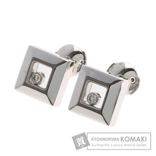 Chopard Happy diamond square earring K18 White Gold Ladies [Used]