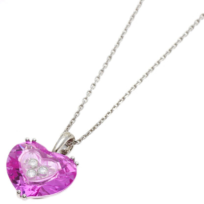 Chopard So Happy Diamond Heart Crystal Necklace K18 White Gold Ladies [Used]