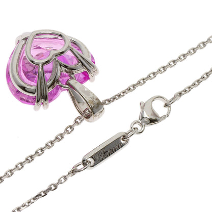 Chopard So Happy Diamond Heart Crystal Necklace K18 White Gold Ladies [Used]