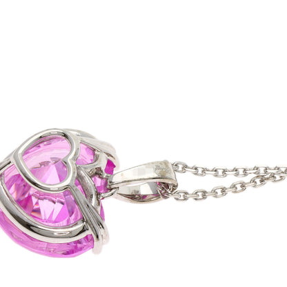 Chopard So Happy Diamond Heart Crystal Necklace K18 White Gold Ladies [Used]