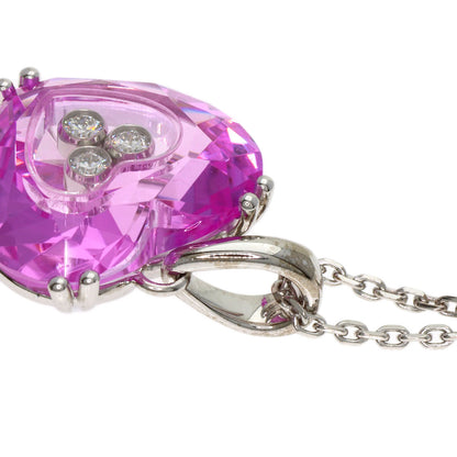 Chopard So Happy Diamond Heart Crystal Necklace K18 White Gold Ladies [Used]