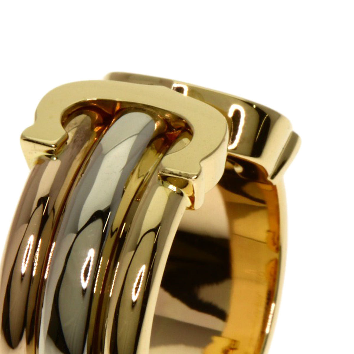 CARTIER 2C Ring LM #49 Ring K18 Yellow Gold K18 White GoldLadies [Used]