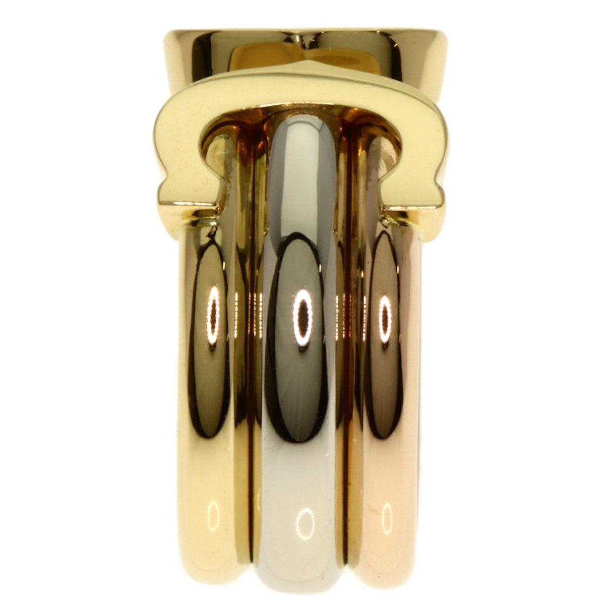 CARTIER 2C Ring LM #49 Ring K18 Yellow Gold K18 White GoldLadies [Used]