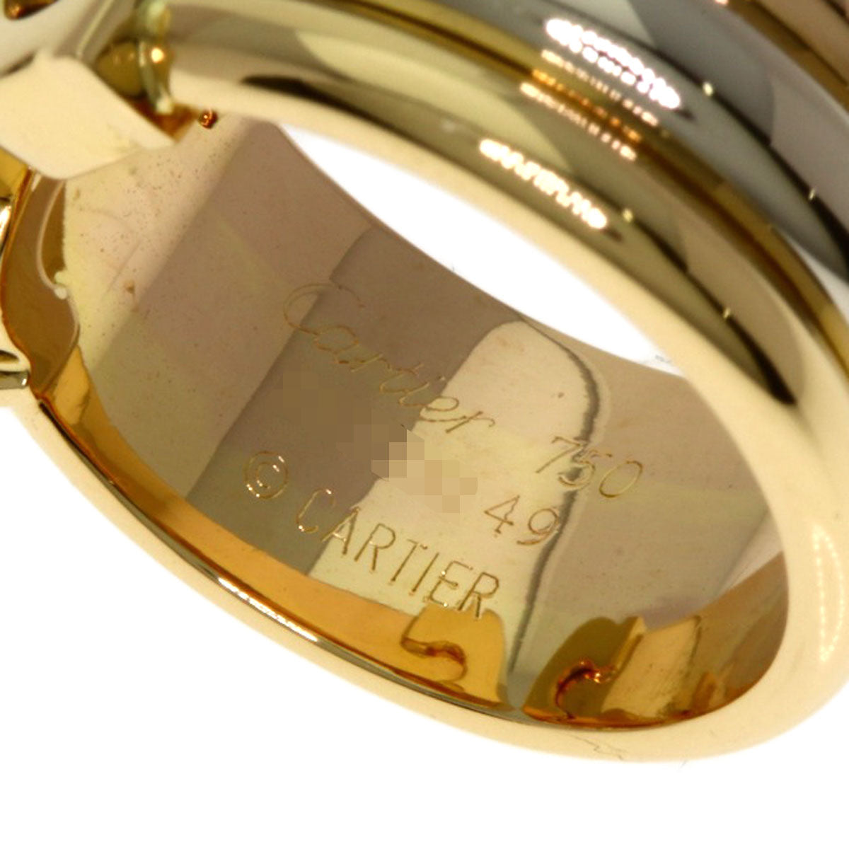 CARTIER 2C Ring LM #49 Ring K18 Yellow Gold K18 White GoldLadies [Used]