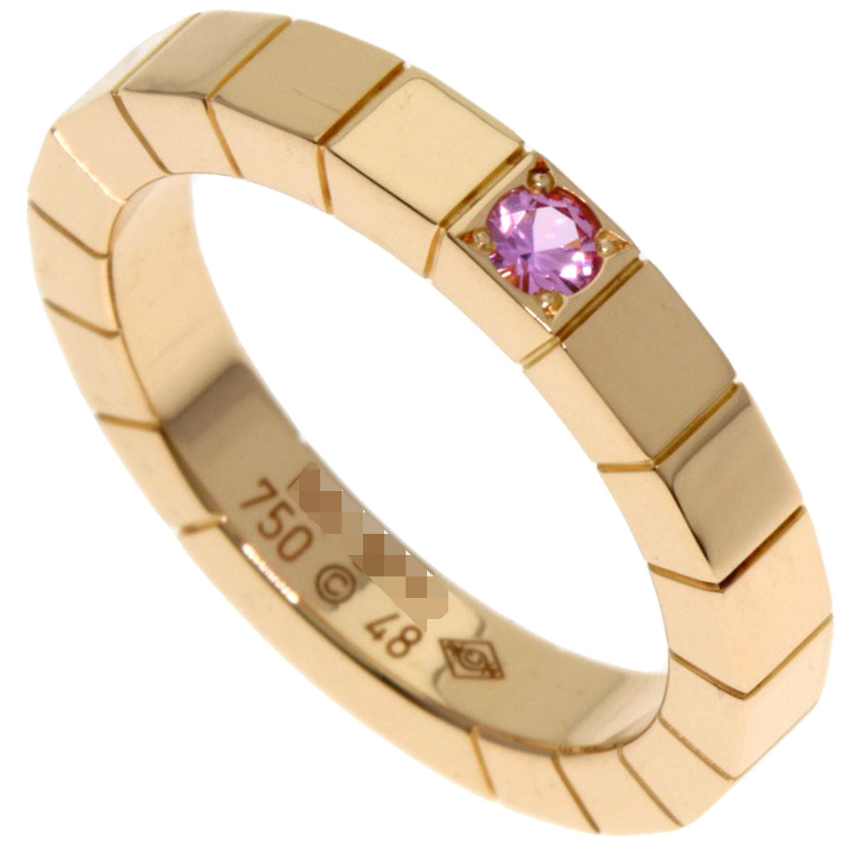 CARTIER Raniere 1P Sapphire #48 Ring K18 Pink Gold Ladies [Used]