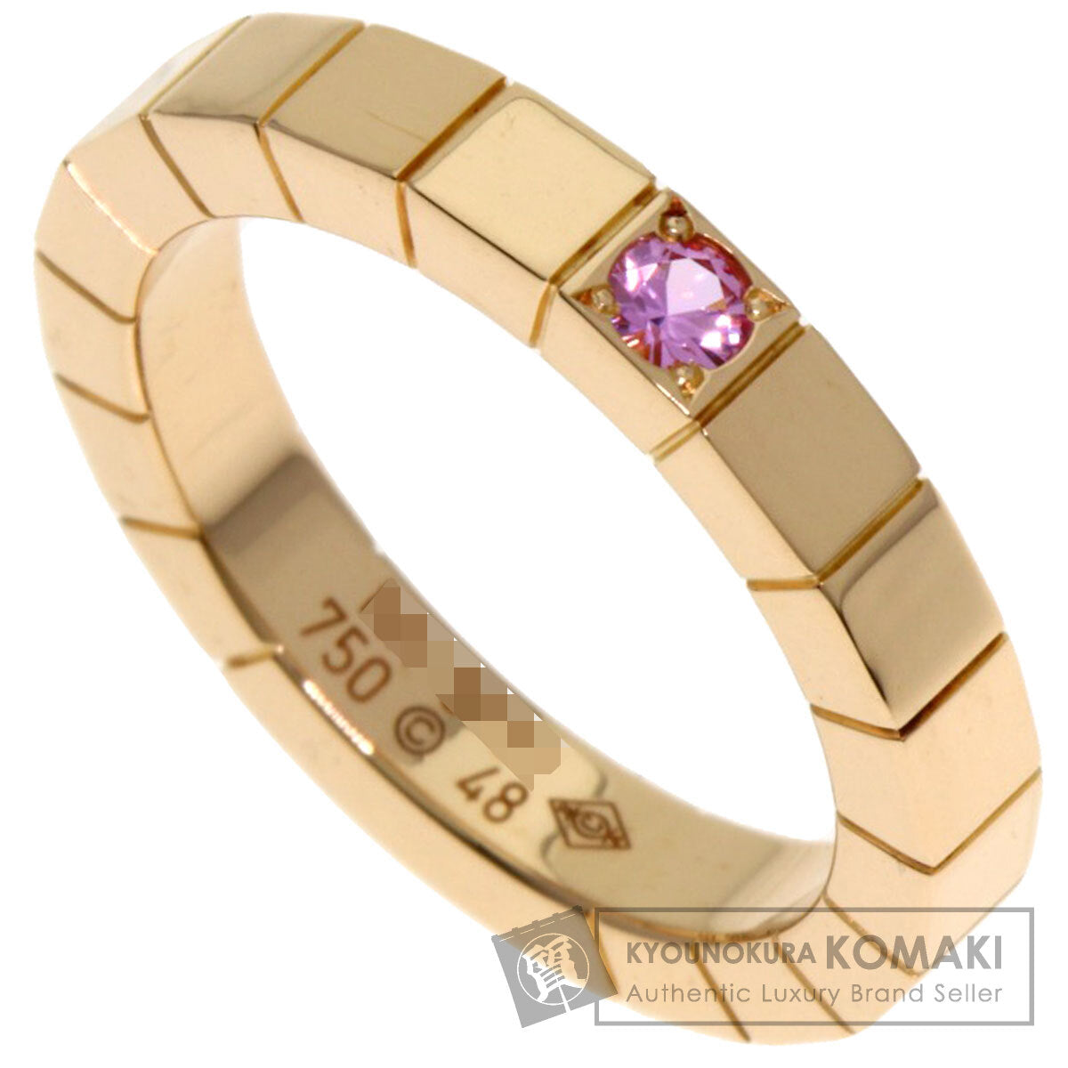 CARTIER Raniere 1P Sapphire #48 Ring K18 Pink Gold Ladies [Used]