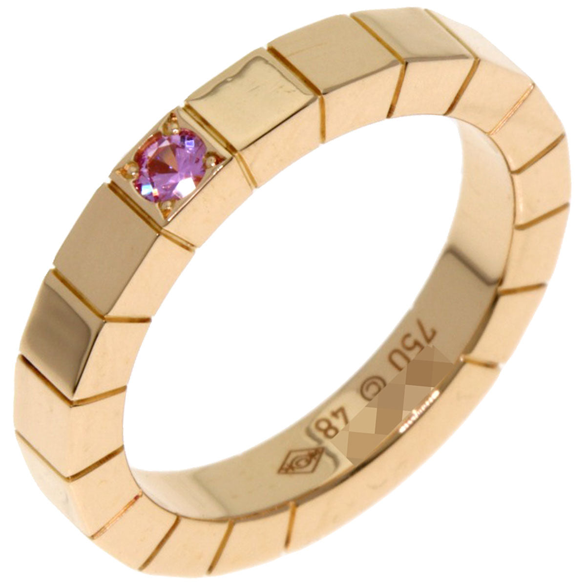 CARTIER Raniere 1P Sapphire #48 Ring K18 Pink Gold Ladies [Used]