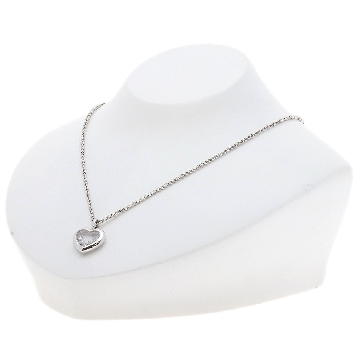 Chopard Happy diamond heart Necklace K18 White Gold Ladies [Used]