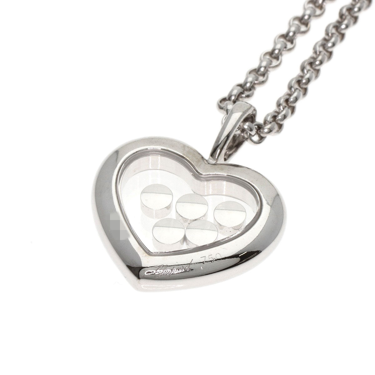 Chopard Happy diamond heart Necklace K18 White Gold Ladies [Used]