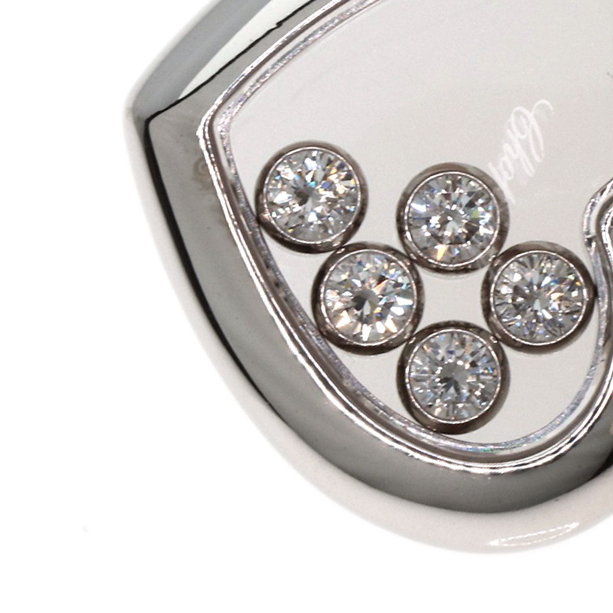 Chopard Happy diamond heart Necklace K18 White Gold Ladies [Used]