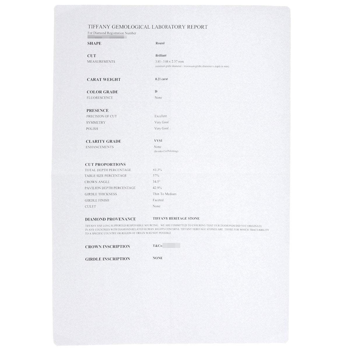 TIFFANY&Co. Solitaire Diamond Ring Platinum PT950 Ladies [Used]