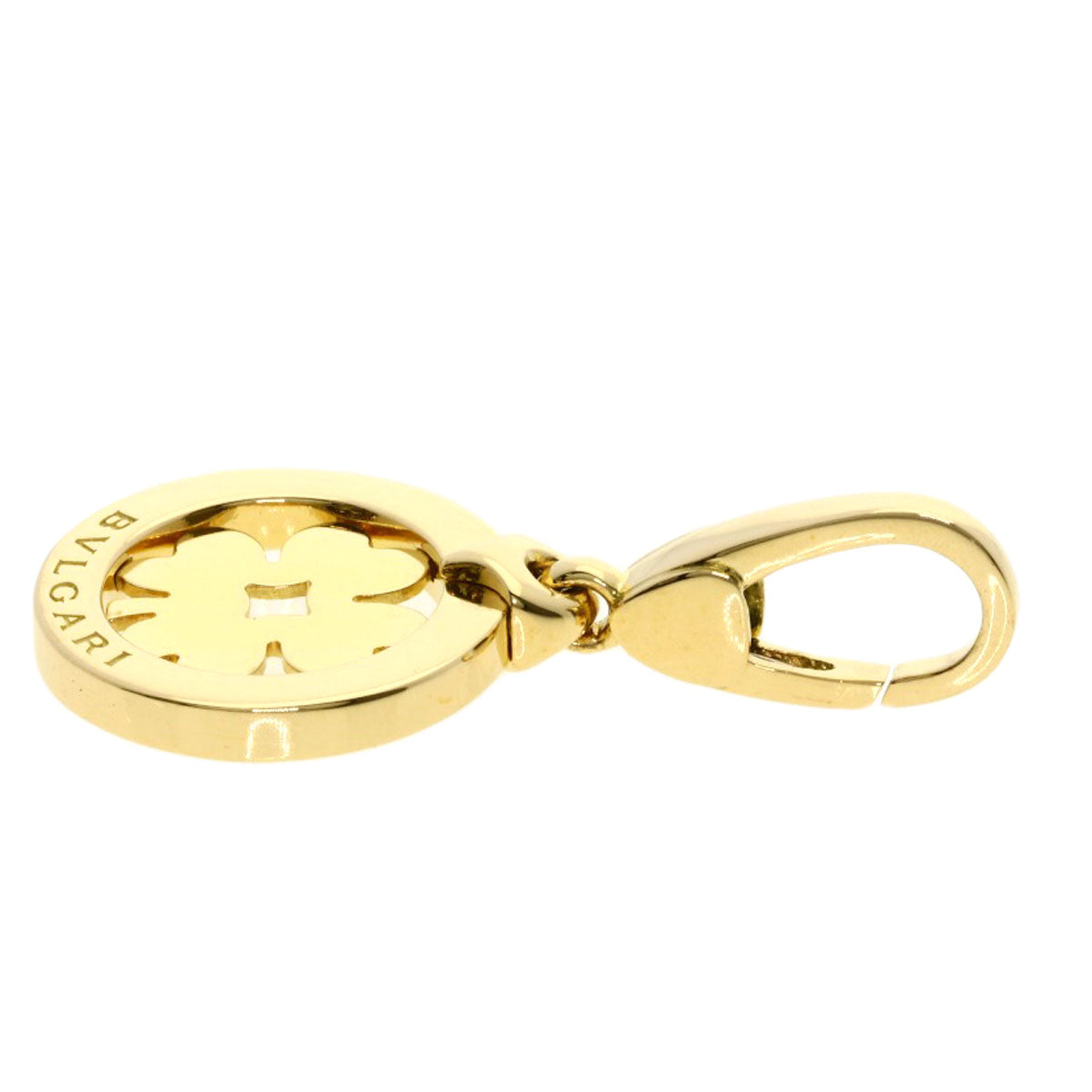 BVLGARI Tondo Clover Charm Pendant top K18 Yellow Gold Ladies [Used]