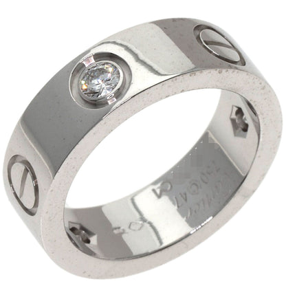 CARTIER love ring half Diamond #47 Ring K18 White Gold Ladies [Used]