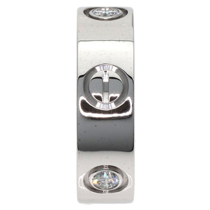 CARTIER love ring half Diamond #47 Ring K18 White Gold Ladies [Used]