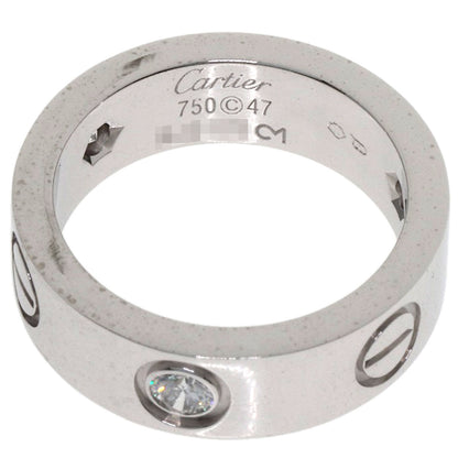 CARTIER love ring half Diamond #47 Ring K18 White Gold Ladies [Used]
