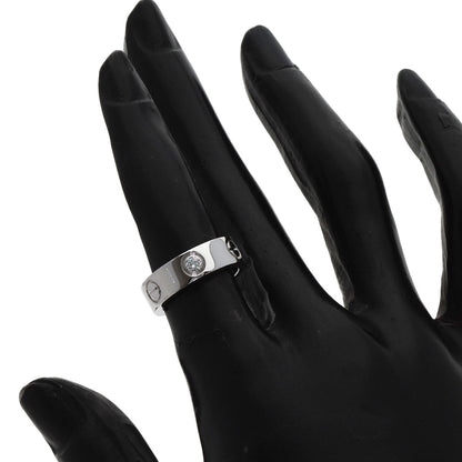 CARTIER love ring half Diamond #47 Ring K18 White Gold Ladies [Used]