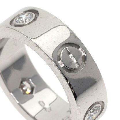 CARTIER love ring half Diamond #47 Ring K18 White Gold Ladies [Used]