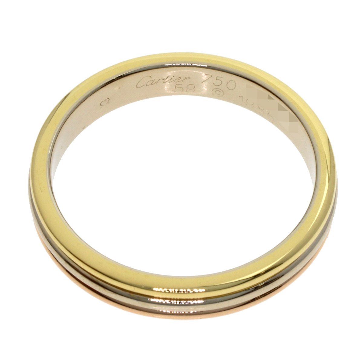 CARTIER Three Color #59 Ring K18 Yellow Gold 18K Pink GoldLadies [Used]