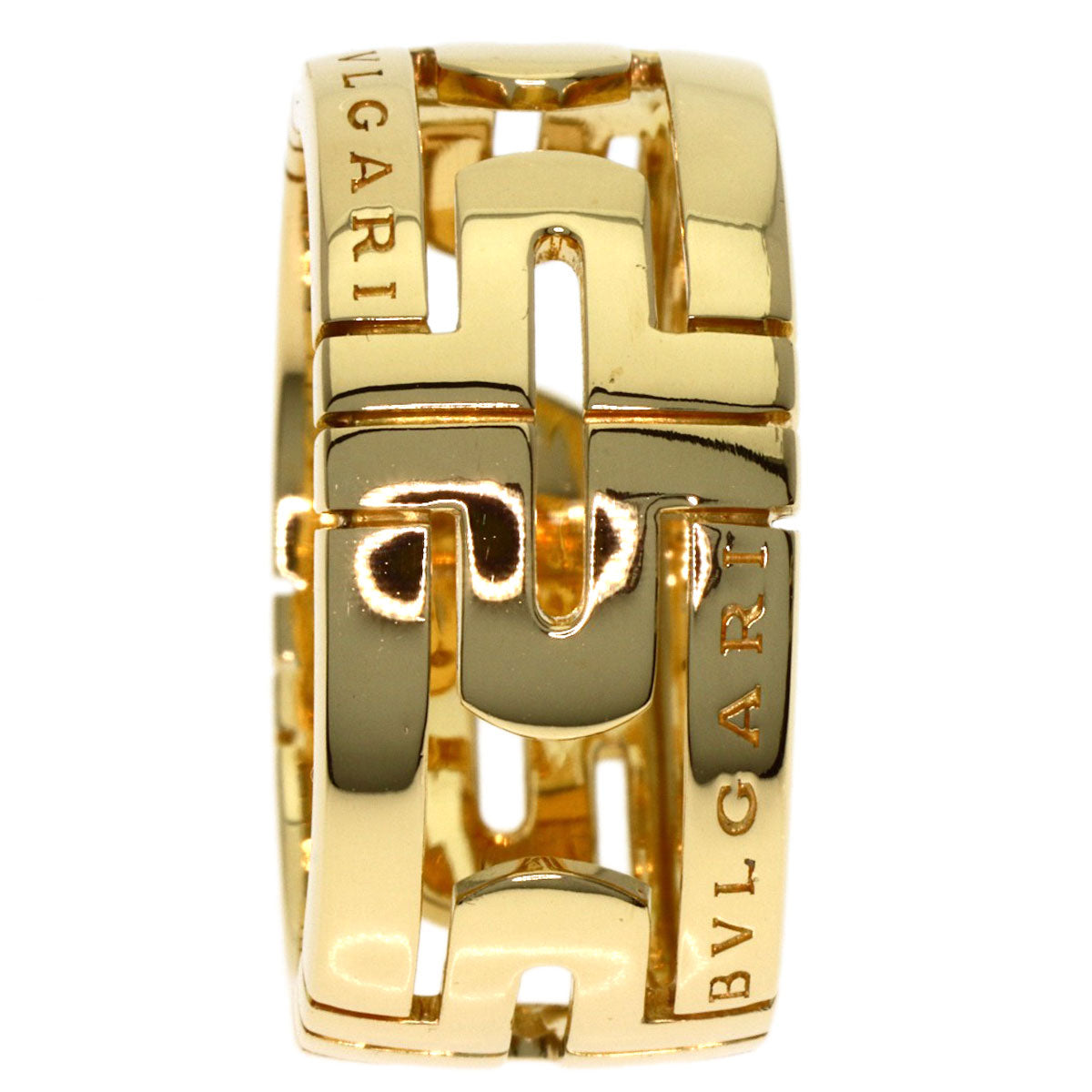 BVLGARI Parentesi Openwork Large #62 Ring K18 Yellow Gold Ladies [Used]