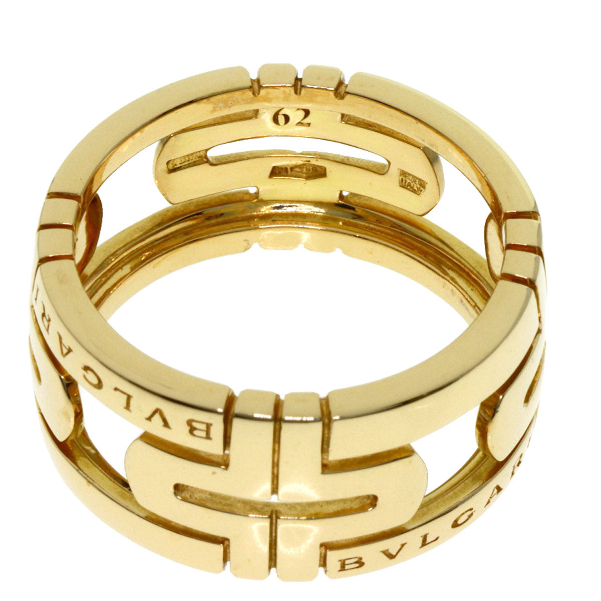 BVLGARI Parentesi Openwork Large #62 Ring K18 Yellow Gold Ladies [Used]