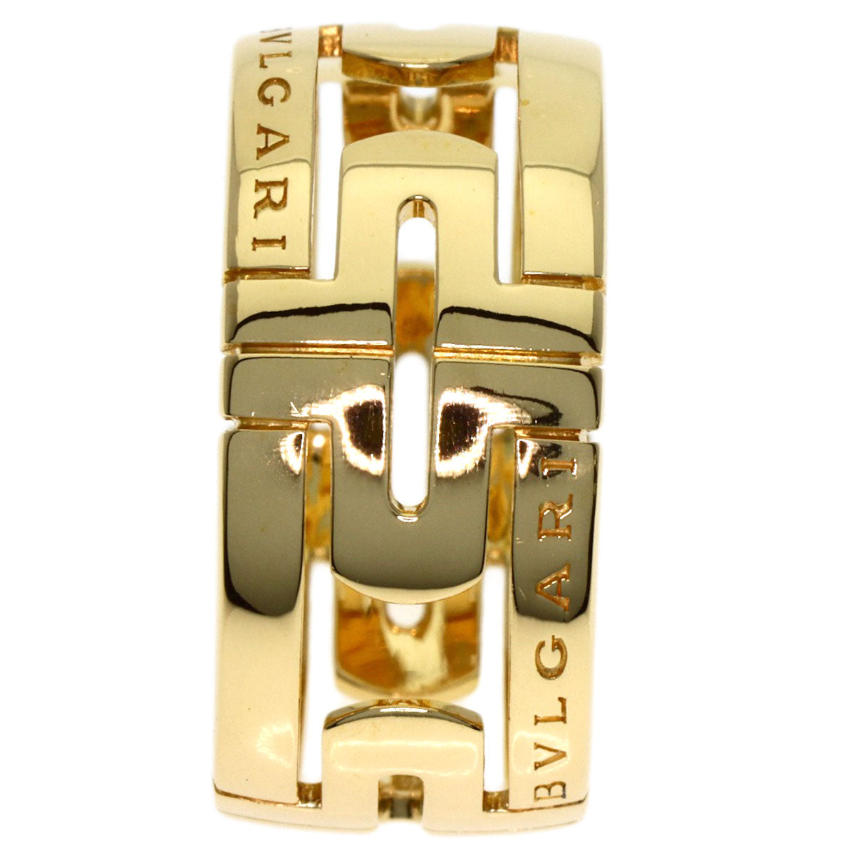 BVLGARI Parentesi Openwork Large #62 Ring K18 Yellow Gold Ladies [Used]