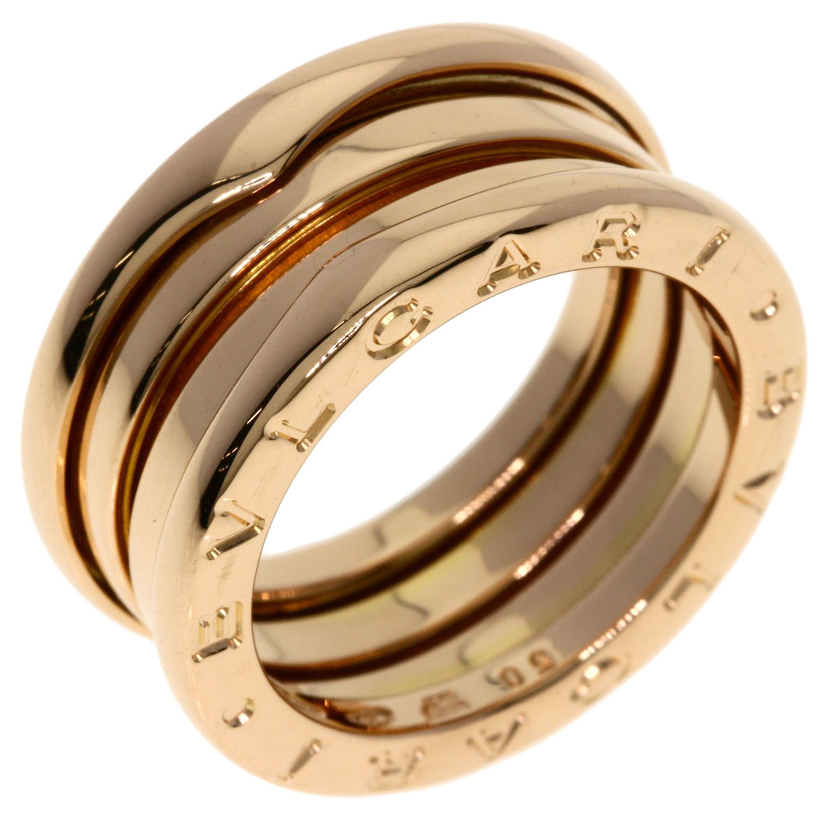 BVLGARI B.zero1 2 band #50 Ring K18 Pink Gold Ladies [Used]