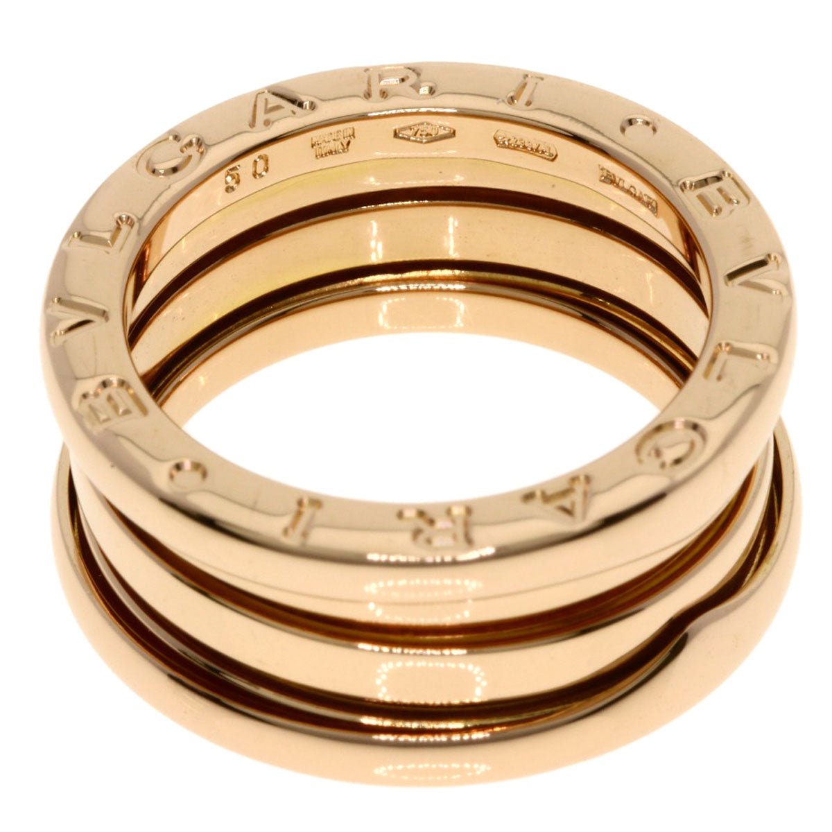 BVLGARI B.zero1 2 band #50 Ring K18 Pink Gold Ladies [Used]