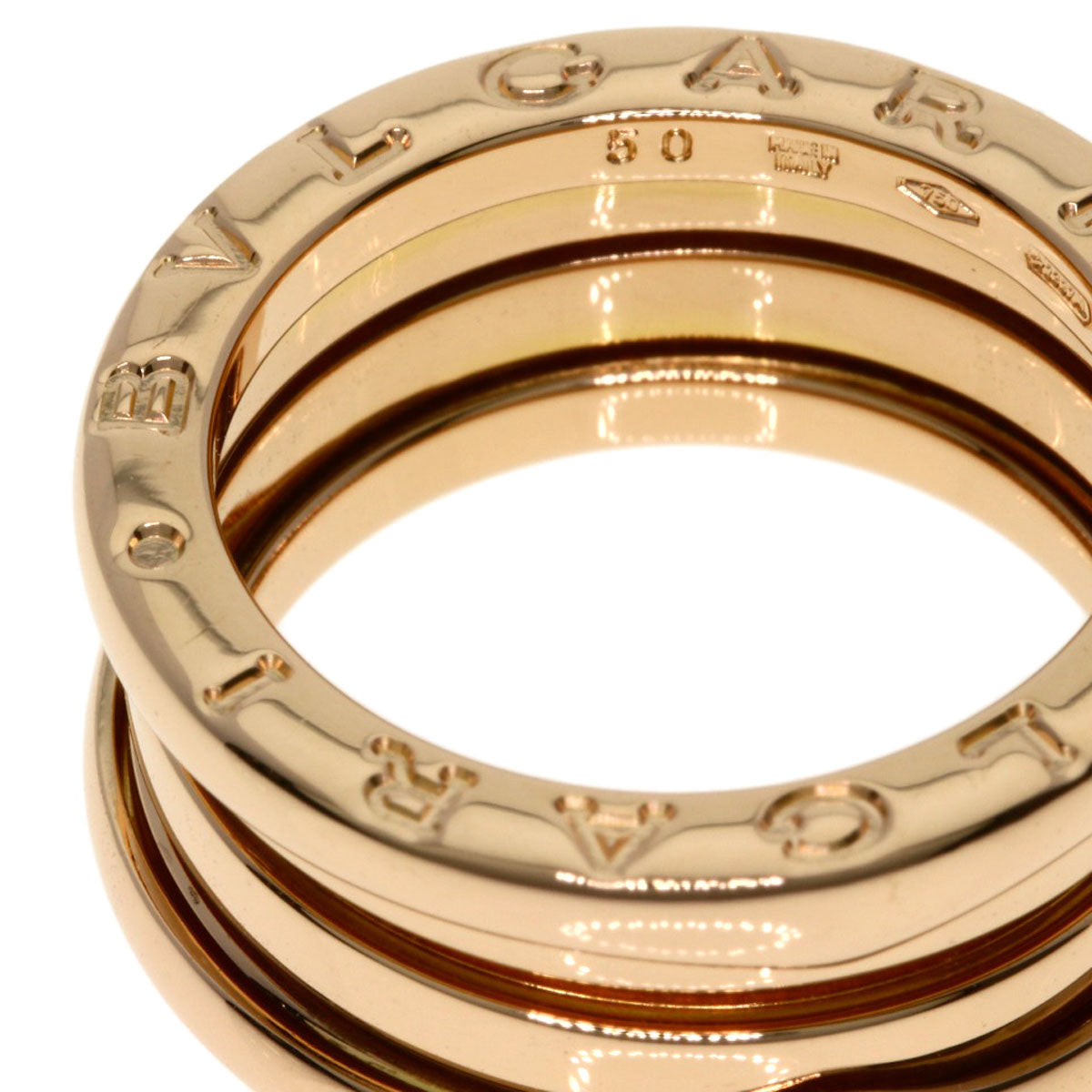 BVLGARI B.zero1 2 band #50 Ring K18 Pink Gold Ladies [Used]