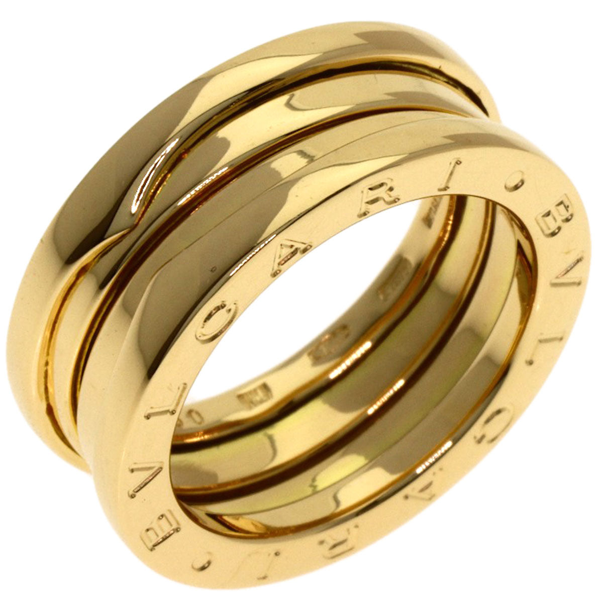 BVLGARI B.zero1 2 band #50 Ring K18 Yellow Gold Ladies [Used]