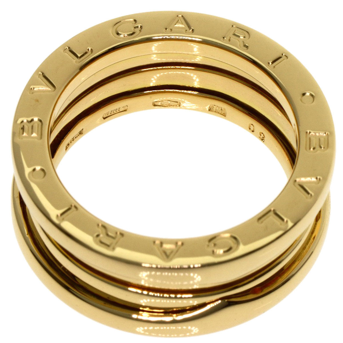 BVLGARI B.zero1 2 band #50 Ring K18 Yellow Gold Ladies [Used]