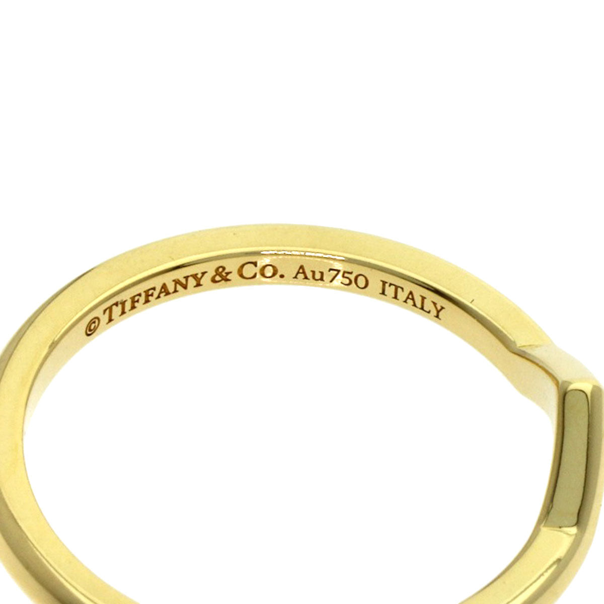 TIFFANY&Co. V band Ring K18 Yellow Gold Ladies [Used]