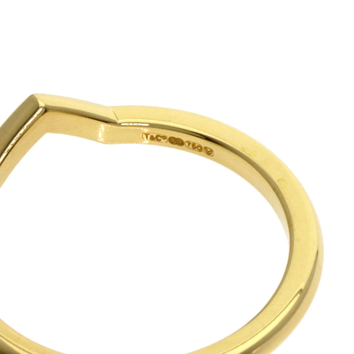 TIFFANY&Co. V band Ring K18 Yellow Gold Ladies [Used]