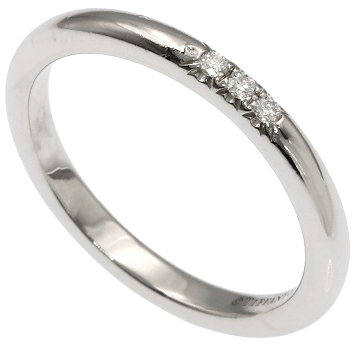 TIFFANY&Co. Forever 3P Diamond Ring Platinum PT950 Ladies [Used]