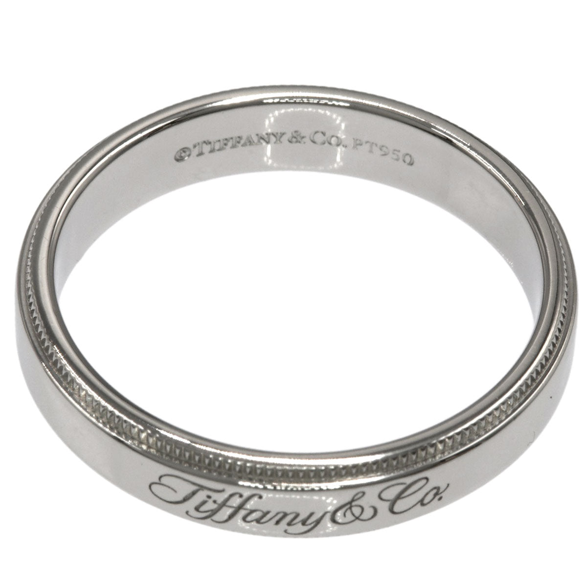 TIFFANY&Co. Milgrain Ring Platinum PT950 Ladies [Used]
