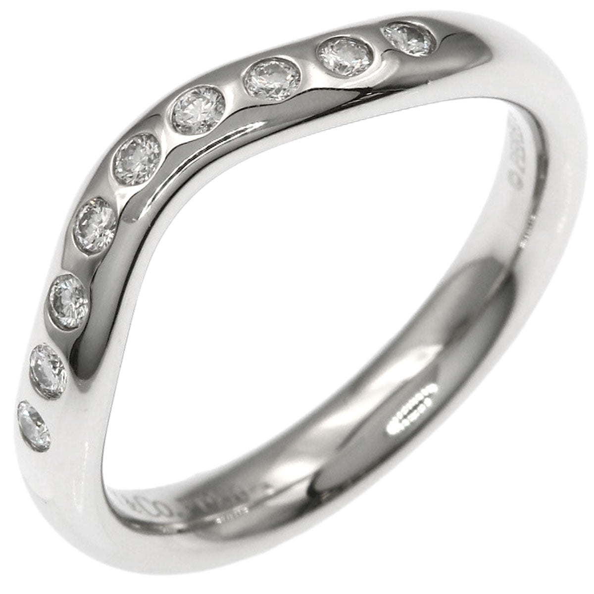 TIFFANY&Co. Curved band Diamond Ring Platinum PT950 Ladies [Used]