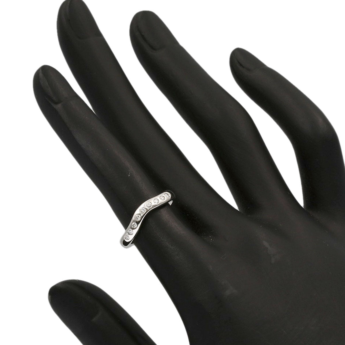 TIFFANY&Co. Curved band Diamond Ring Platinum PT950 Ladies [Used]