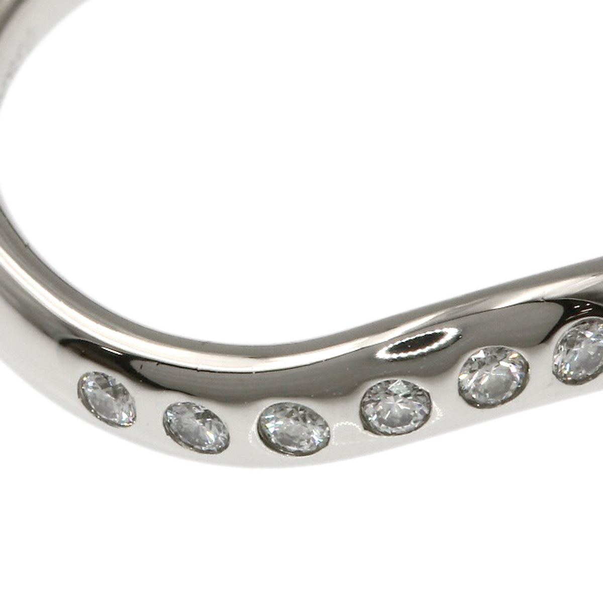 TIFFANY&Co. Curved band Diamond Ring Platinum PT950 Ladies [Used]