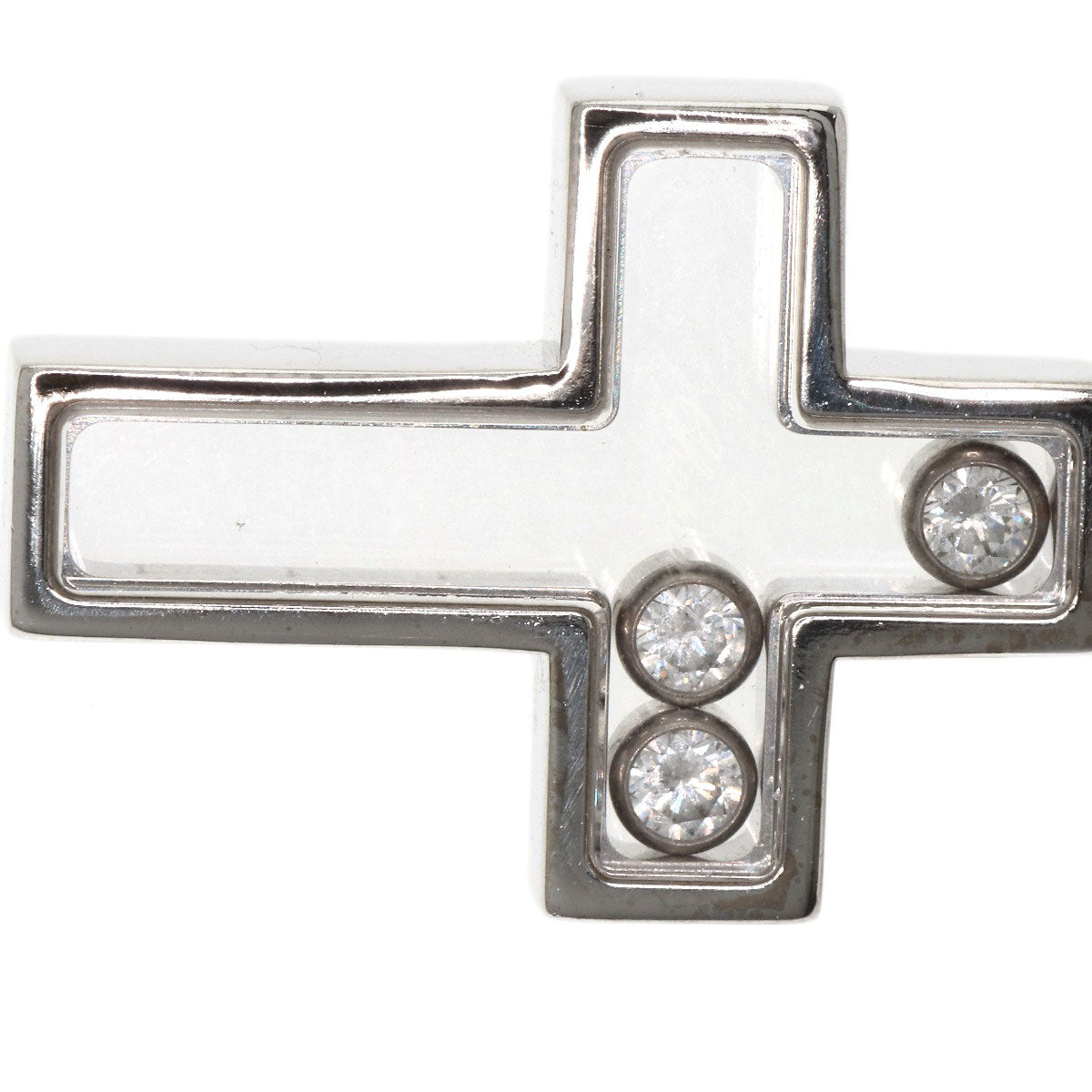 Chopard Cross Happy Diamond Necklace K18 White Gold Ladies [Used]