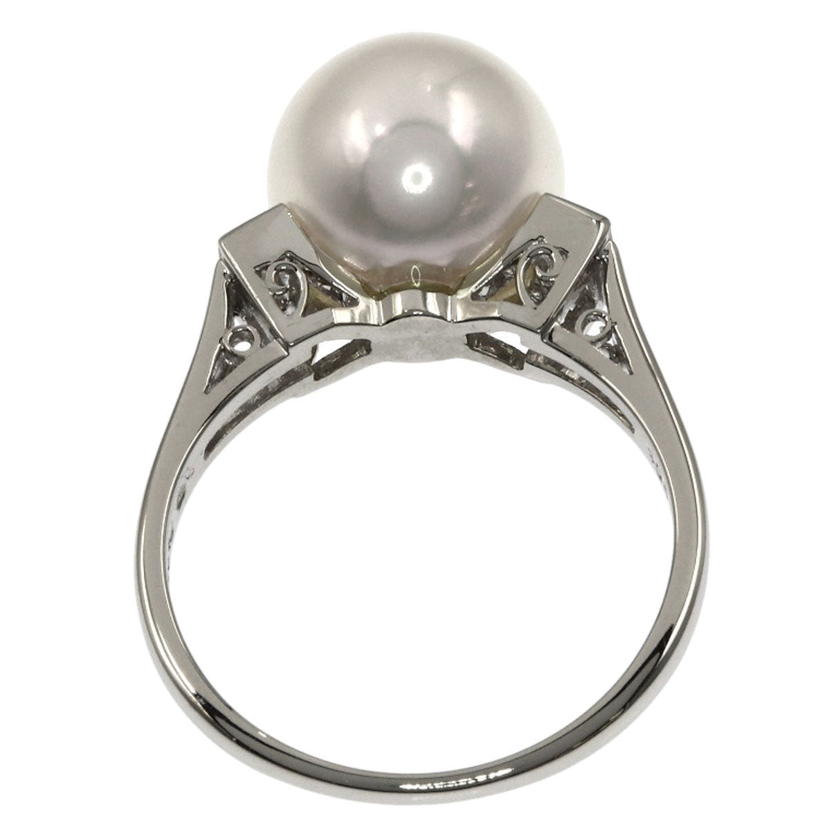 MIKIMOTO Antique Pearl Pearl Diamond Ring Platinum PT950 Ladies [Used]
